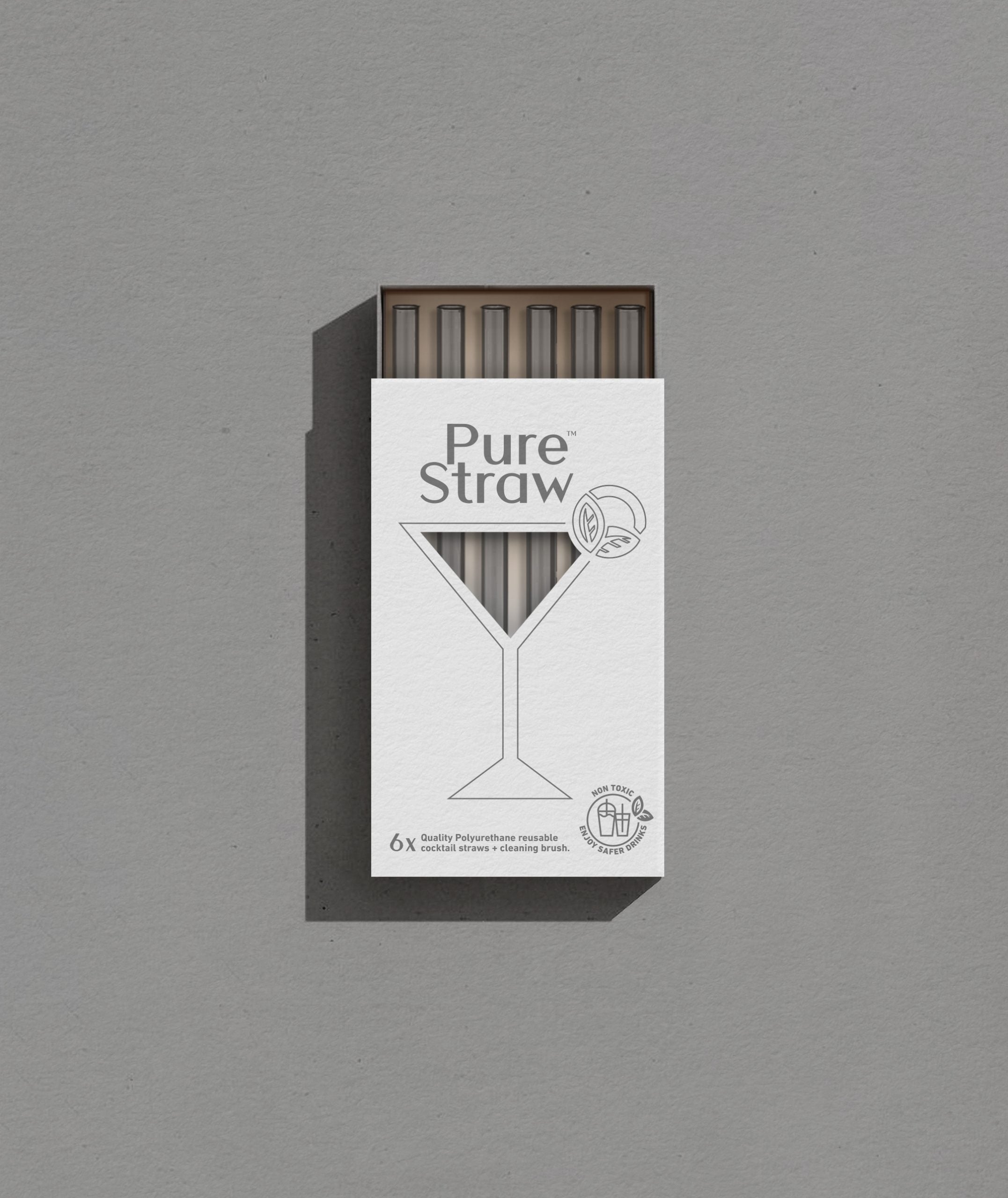 Cocktail Reusable Straws - Charcoal Craze