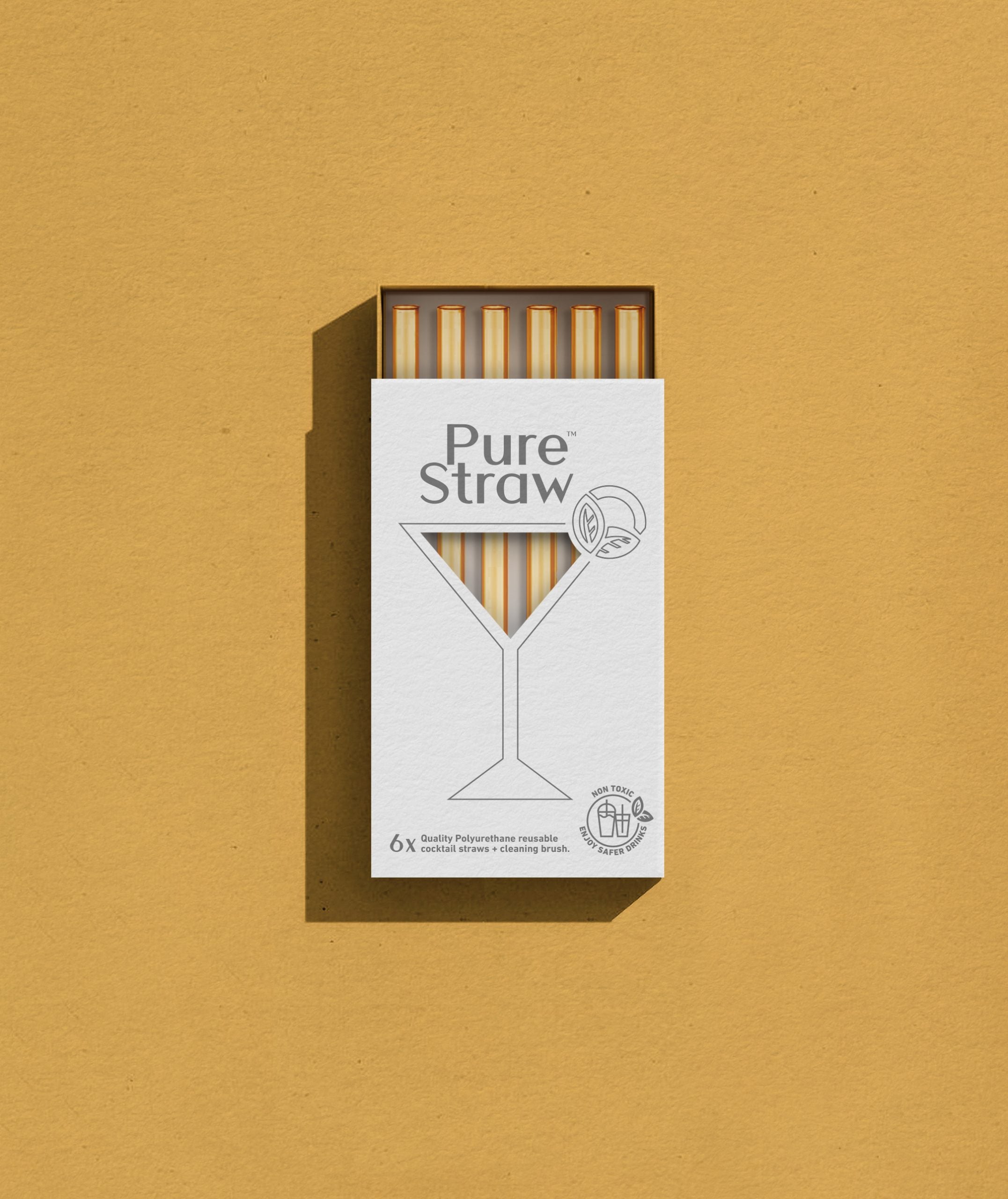 Cocktail Reusable Straws - Goldrush