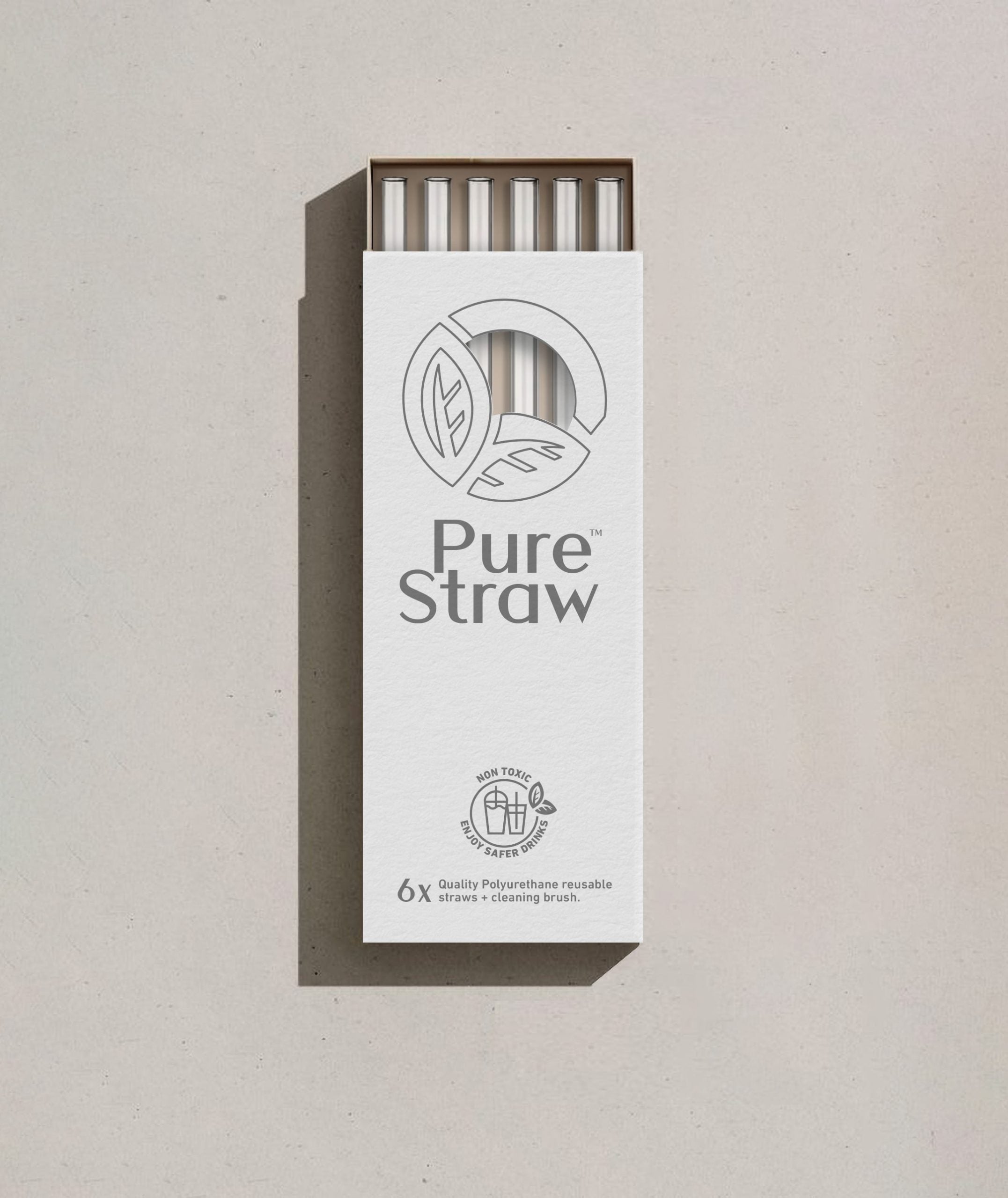 Reusable Straws with Cleaning Brush - Crystal Clear