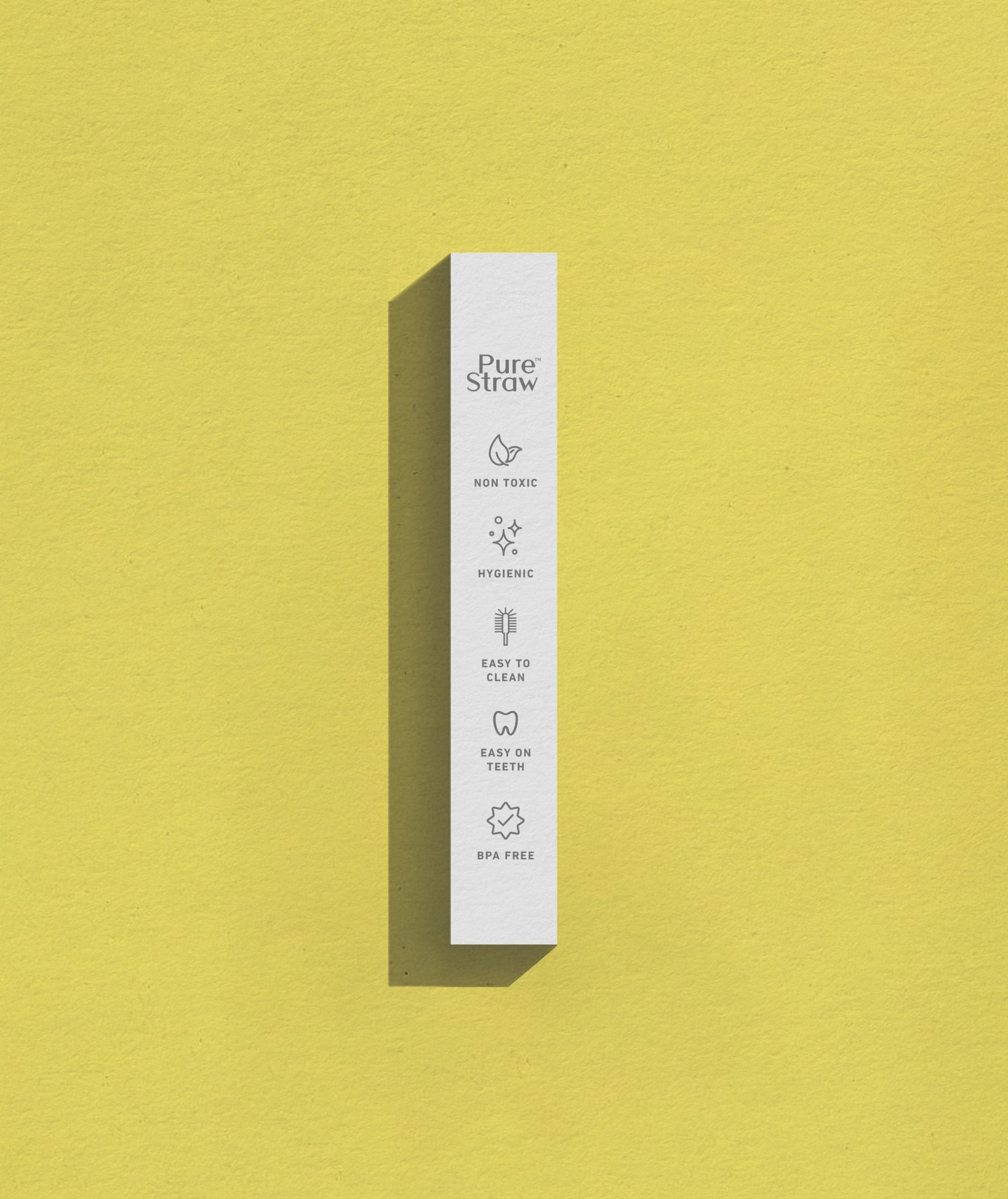 Reusable Straws with Cleaning Brush - Sorbet Yellow