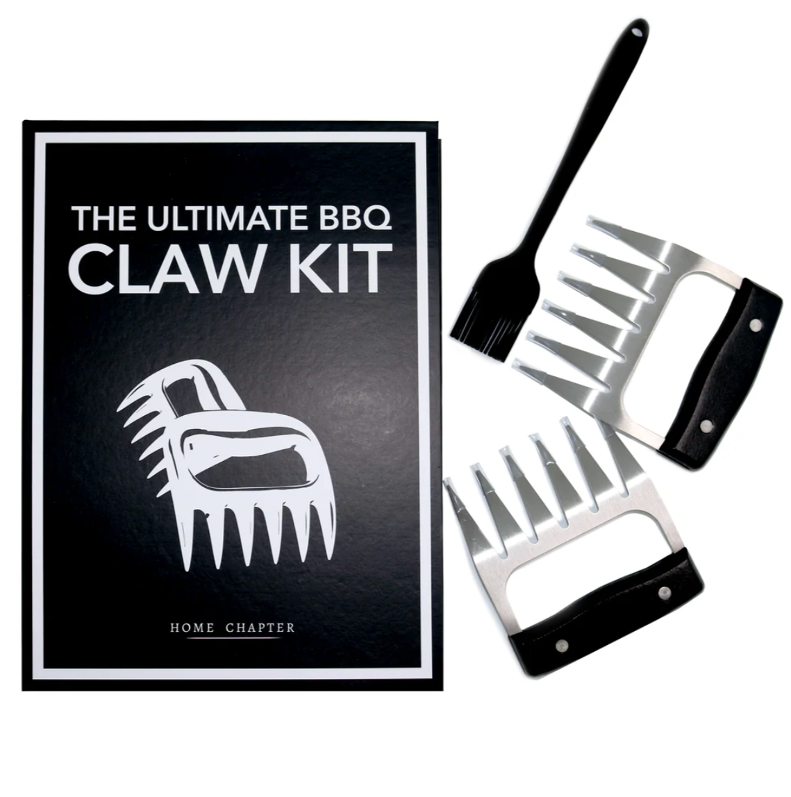 BBQ claw kit with a poster titled 'The Ultimate BBQ Claw Kit' on a white background