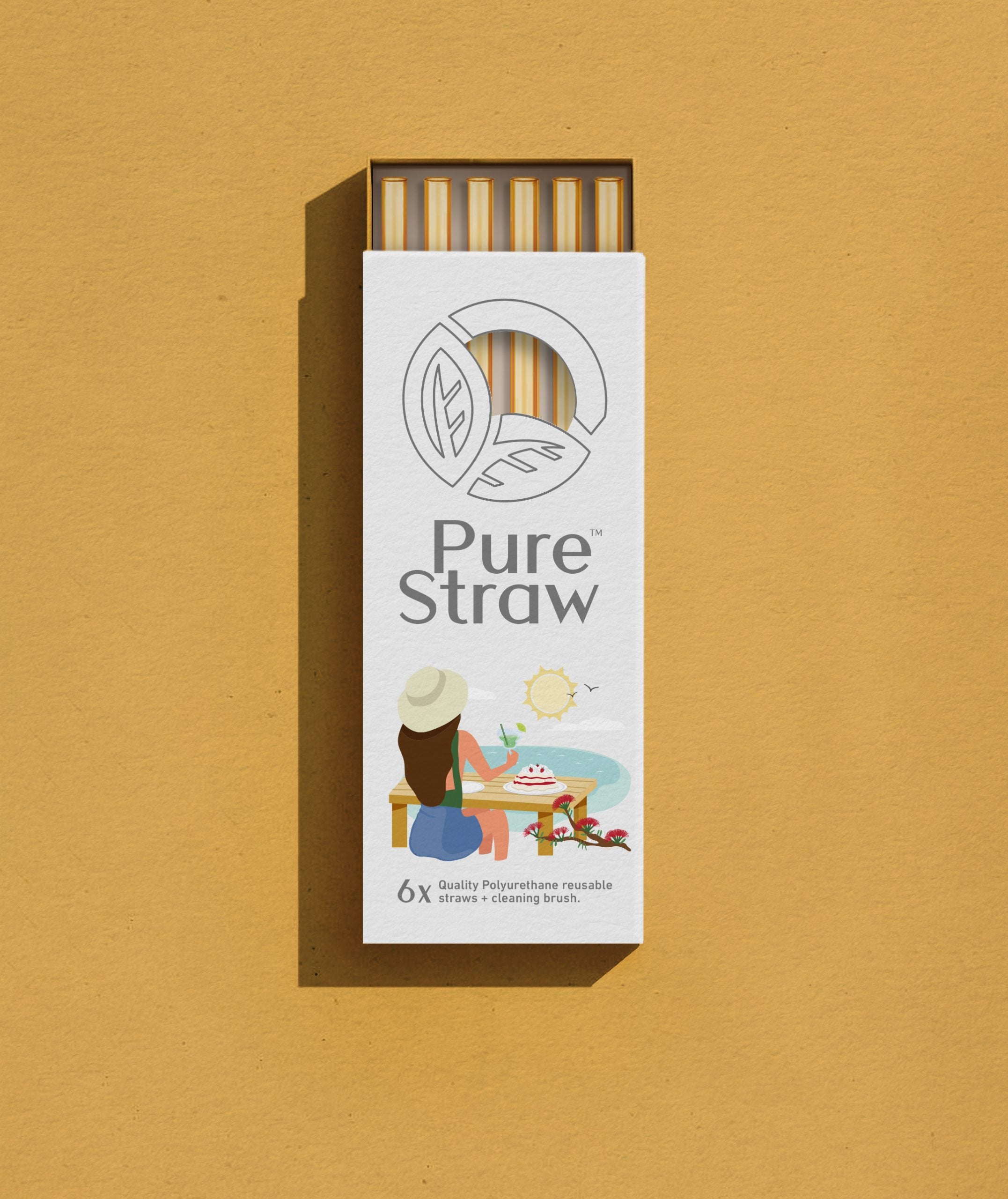 Reusable Straws with Cleaning Brush - Goldrush (Beach)