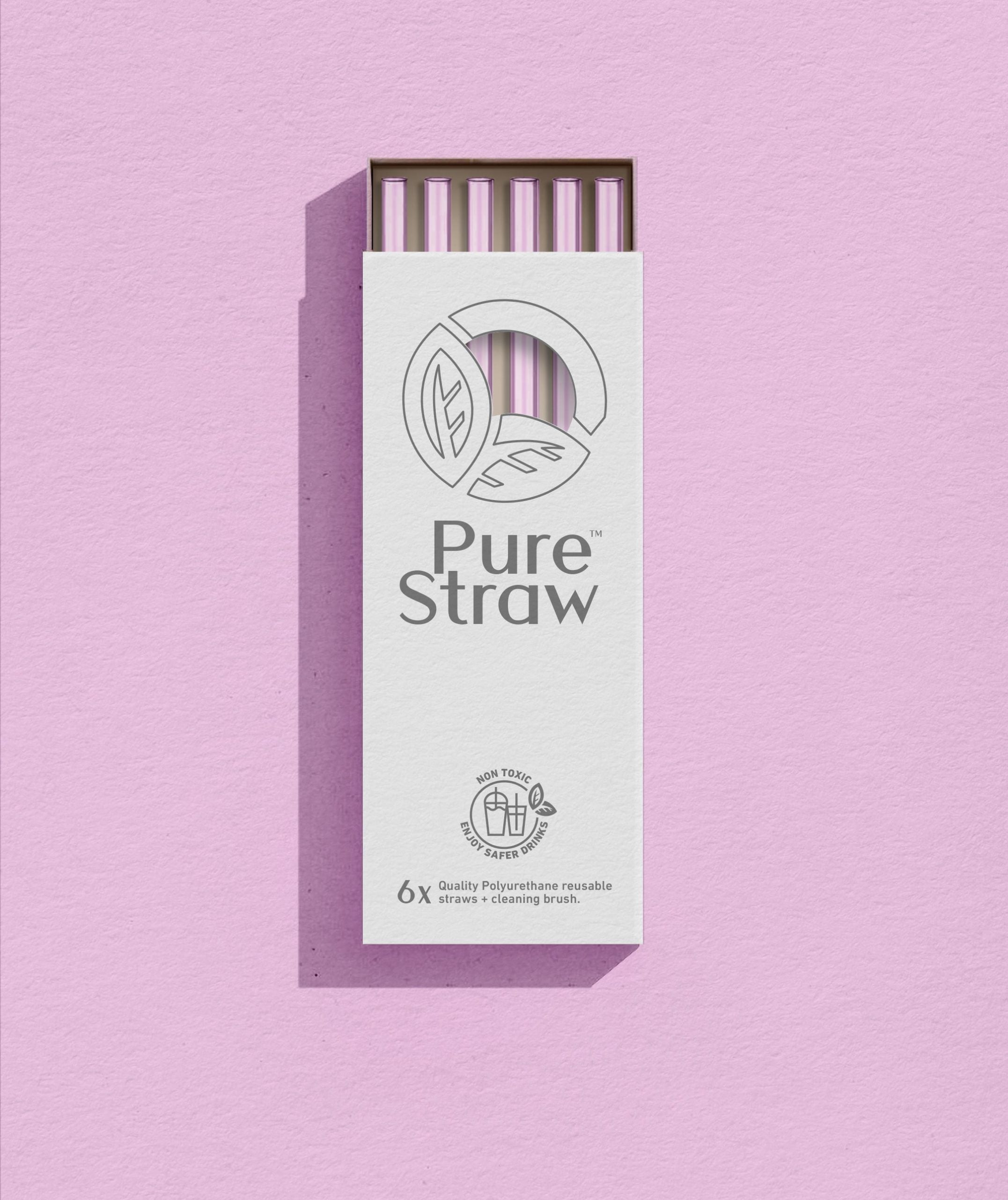 Reusable Straws with Cleaning Brush - The Pinkie
