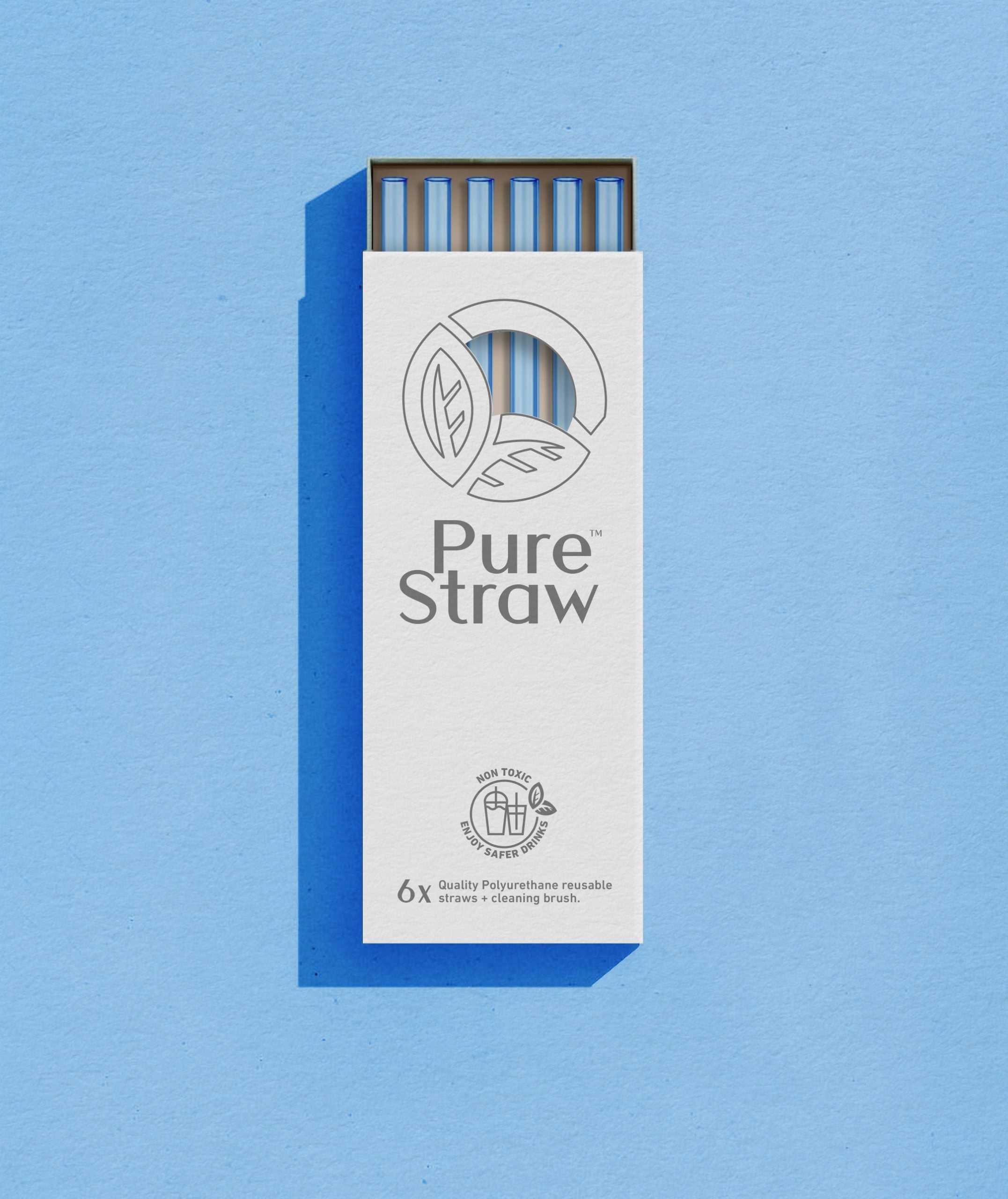 Reusable Straws with Cleaning Brush - Blue Breeze