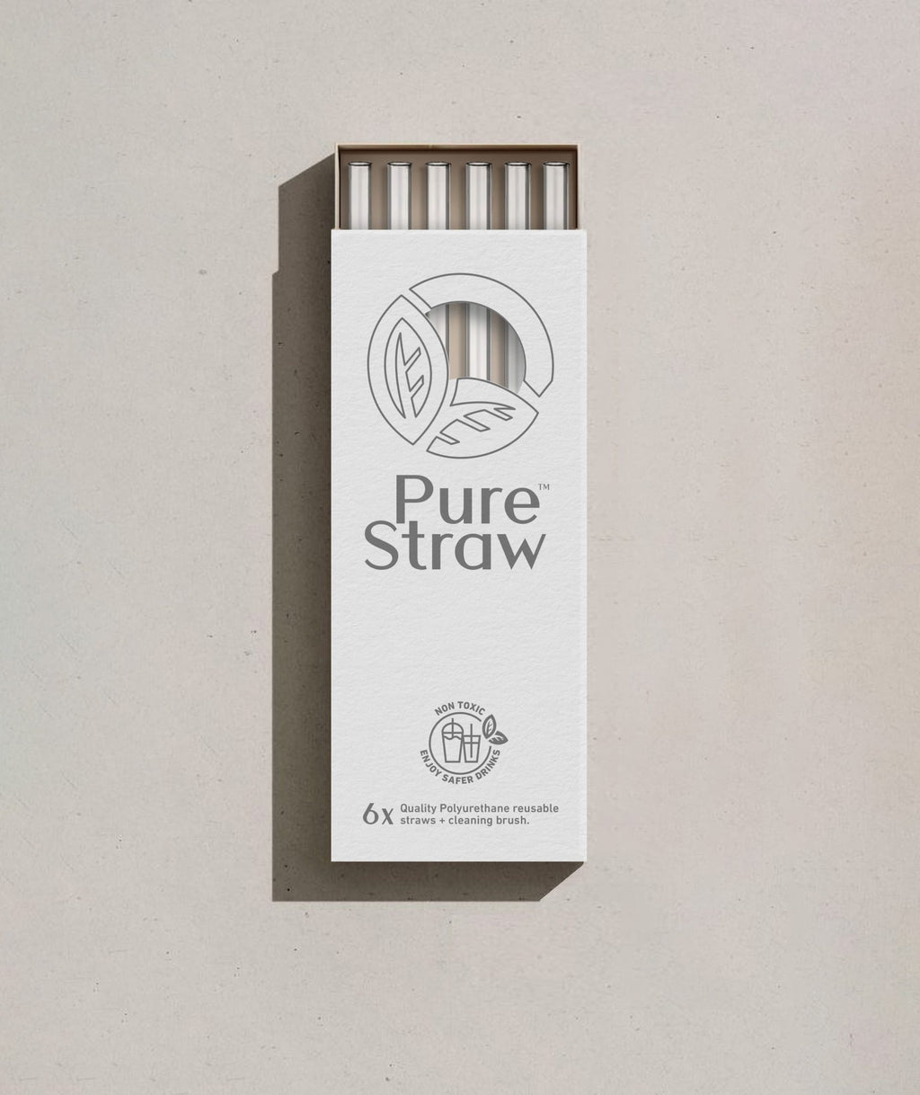 Reusable Straws with Cleaning Brush - Crystal Clear