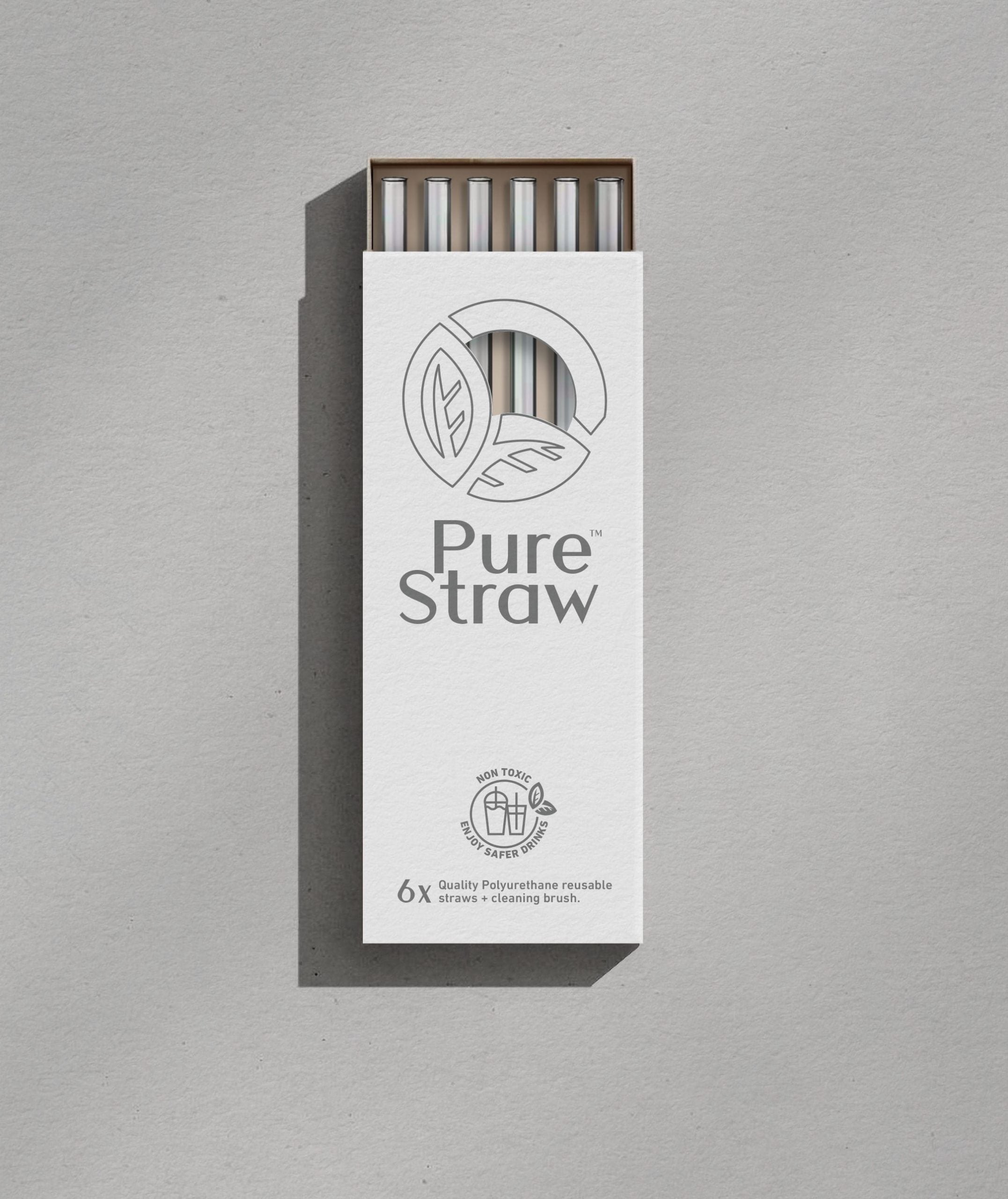 Reusable Straws with Cleaning Brush - Silver Shimmer