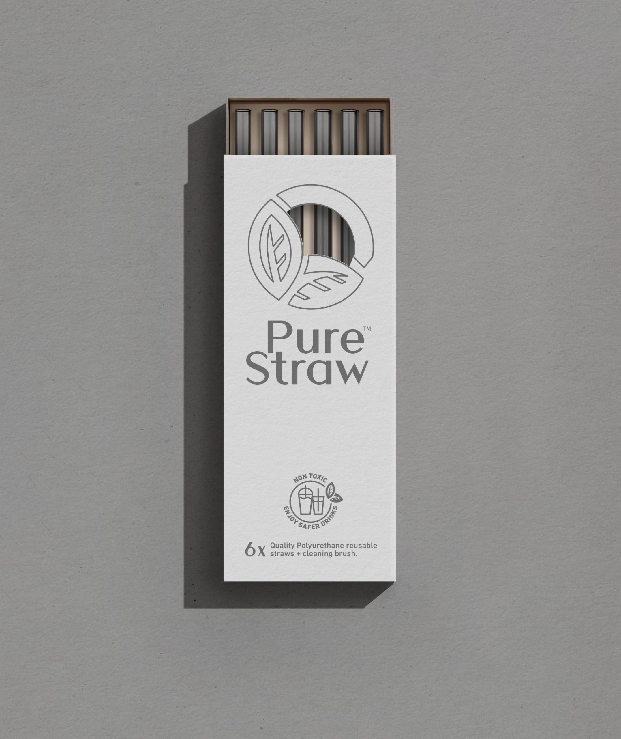 Reusable Straws with Cleaning Brush - Charcoal Craze