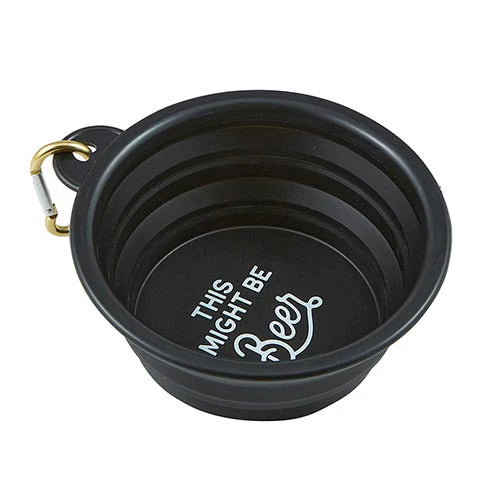 Collapsible Pet Bowl- Might Be Beer
