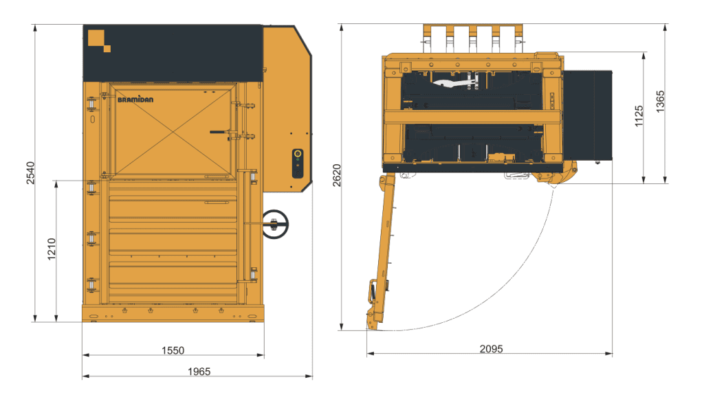 X50 Bramidan Baler Diagram and Technical Specs