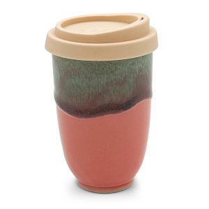 Pink Flamingo Ceramic Travel Cup – 12oz