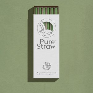 Transparent Reusable Straws with Cleaning Brush <small>Olive Twig</small>