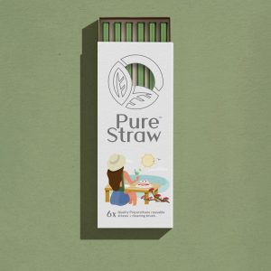 Reusable Straws with Cleaning Brush <small>Christmas OliveGreen</small>