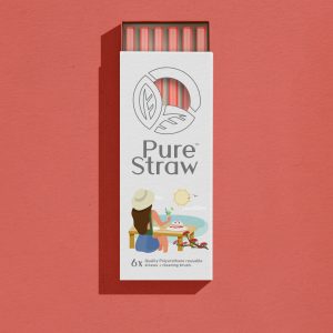 Reusable Straws with Cleaning Brush <small>Christmas Red</small>